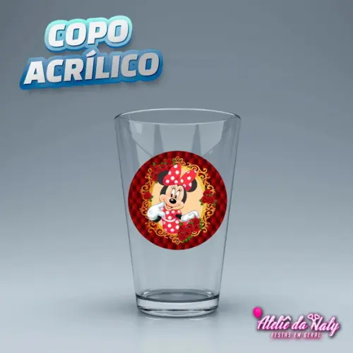 Copo Acrílico - Minnie Vermelha