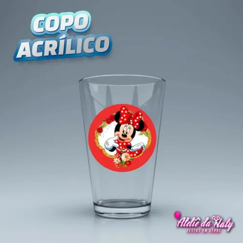 Copo Acrílico - Minnie Vermelha