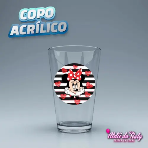 Copo Acrílico - Minnie Vermelha