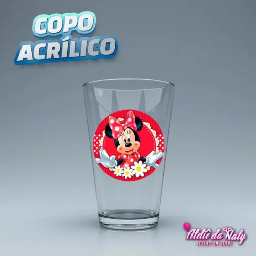 Copo Acrílico - Minnie Vermelha