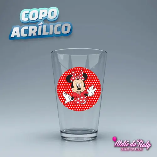 Copo Acrílico - Minnie Vermelha