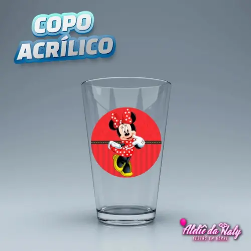 Copo Acrílico - Minnie Vermelha
