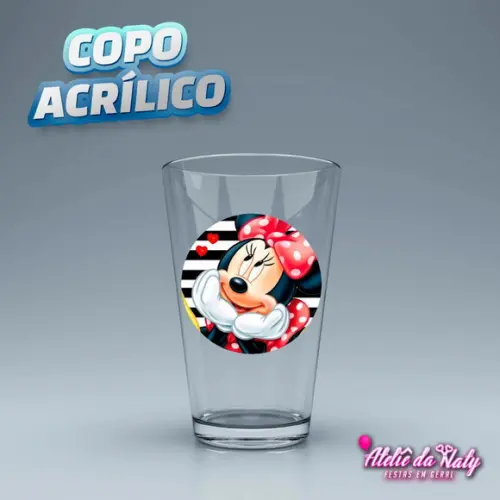 Copo Acrílico - Minnie Vermelha