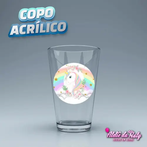Copo Acrílico - Unicórnio