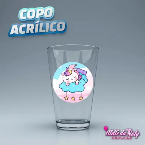 Copo Acrílico - Unicórnio