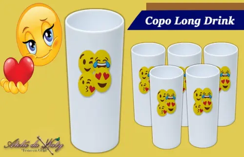 Copo Long Drink - Emojis