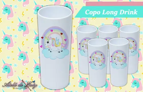 Copo Long Drink - Unicórnio