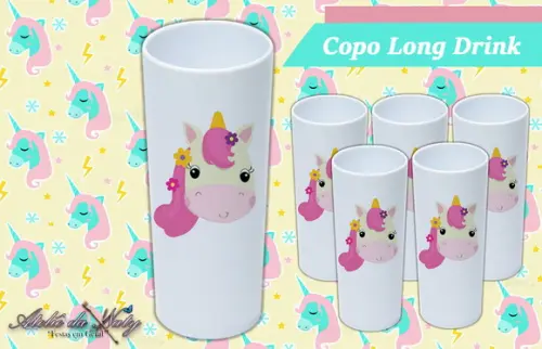 Copo Long Drink - Unicórnio