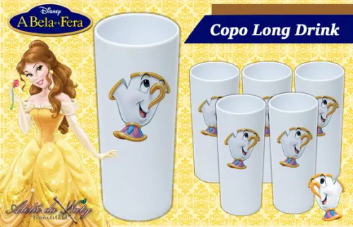 Copo Long Drink -Bella e a Fera