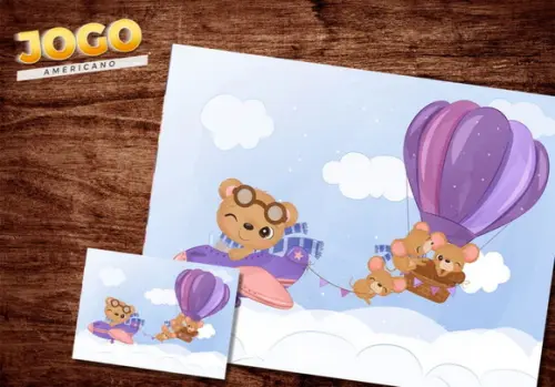 Jogo Americano - Ursinho Aviador
