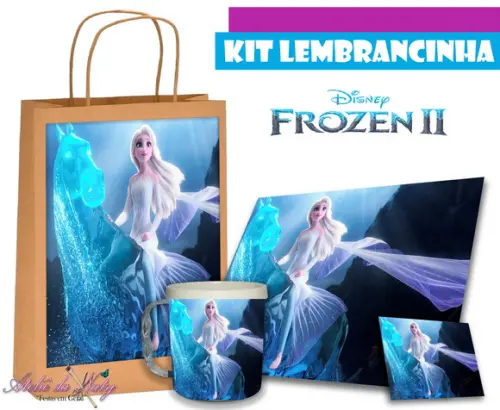 Jogo Americano + Caneca + Sacola Kraft - Frozen 2