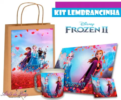 Jogo Americano + Caneca + Sacola Kraft - Frozen 2