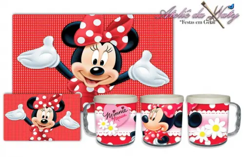 Jogo Americano com Caneca - Minnie Mouse