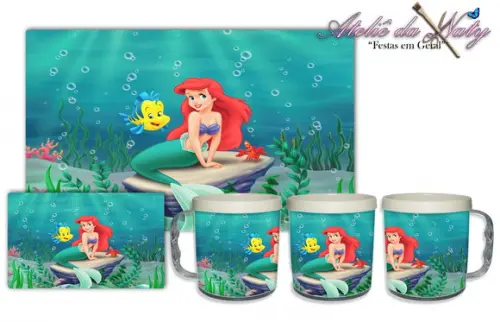 Jogo Americano com Caneca - Pequena Sereia