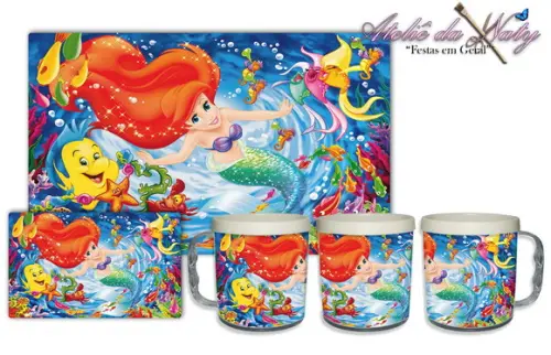 Jogo Americano com Caneca - Pequena Sereia