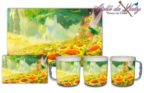 Jogo Americano com Caneca - Tinkerbell