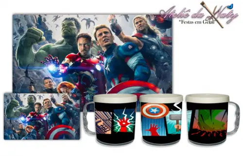 Jogo Americano com caneca - Vingadores