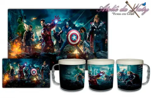 Jogo Americano com caneca - Vingadores