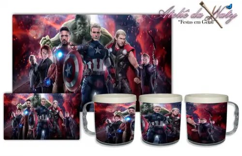 Jogo Americano com caneca - Vingadores