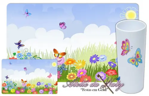 Jogo Americano com Long Drink - Jardim Encantado