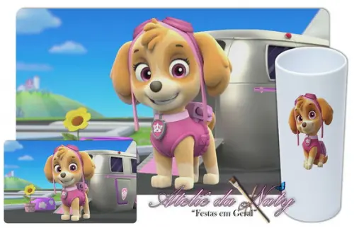 Jogo Americano com Long Drink - Patrulha Canina
