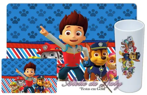 Jogo Americano com Long Drink - Patrulha Canina