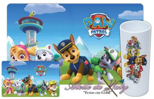 Jogo Americano com Long Drink - Patrulha Canina