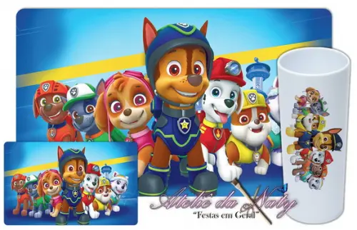 Jogo Americano com Long Drink - Patrulha Canina