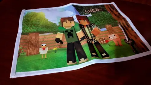 Jogo Americano em tecido - Minecraft