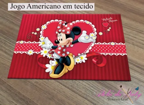 Jogo Americano em tecido - Minnie Mouse