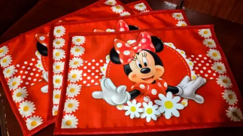Jogo Americano em tecido - Minnie Mouse
