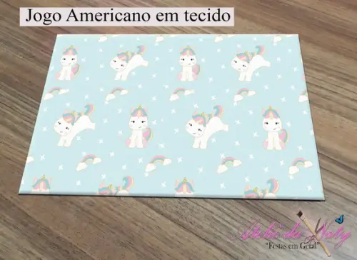 Jogo Americano em tecido - Unicórnio