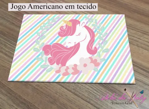 Jogo Americano em tecido - Unicórnio
