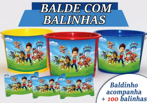 Kit Baldinho + Cento de Balas - Patrulha Canina