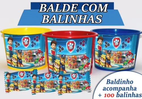 Kit Baldinho + Cento de Balas - Patrulha Canina
