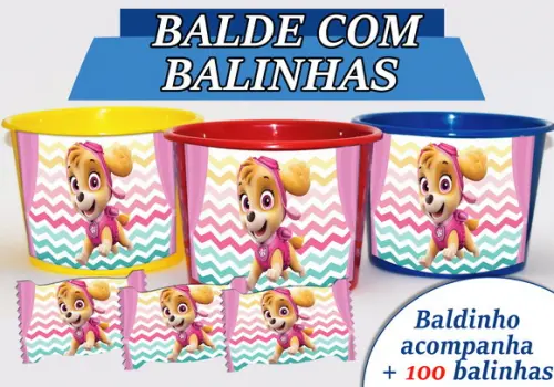 Kit Baldinho + Cento de Balas - Patrulha Canina