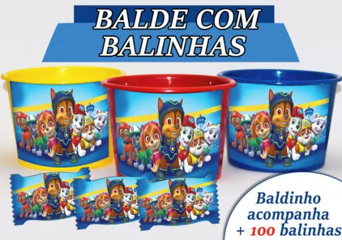 Kit Baldinho + Cento de Balas - Patrulha Canina