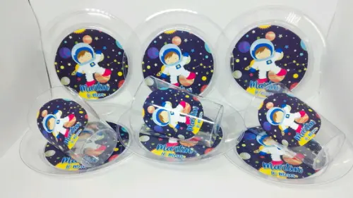 Kit Copo e Pratinho Acrílico - Astronauta