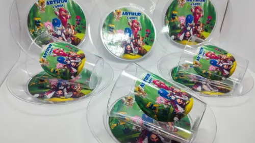 Kit Copo e Pratinho Acrílico - Sonic
