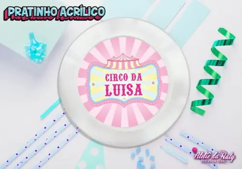 Pratinho para Festas - Circo Rosa