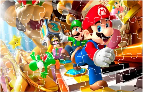 Quebra Cabeça - Super Mario com 90 peças com caixinha