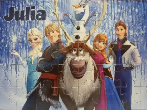 Quebra-cabeça Personalizado - Frozen 40 Peças com Caixinha