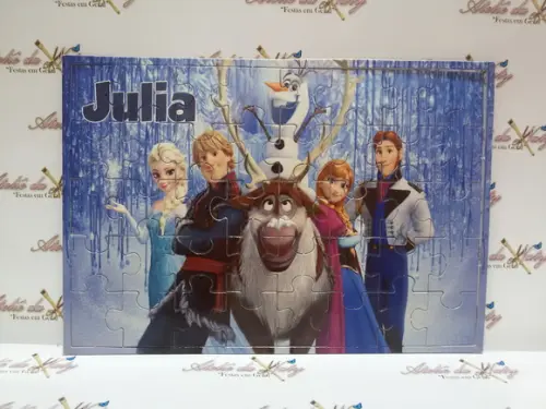 Quebra-cabeça Personalizado - Frozen 40 Peças com Caixinha