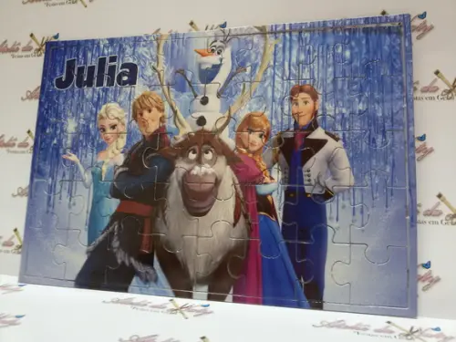 Quebra-cabeça Personalizado - Frozen 40 Peças com Caixinha