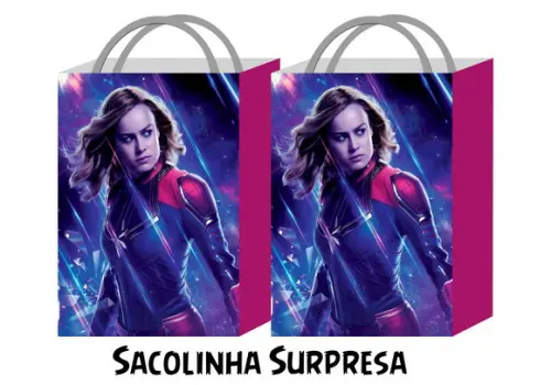 Sacolinha Personalizada - Capitã Marvel