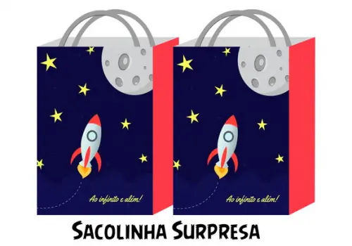 Sacolinha Surpresa - Astronauta 25 Altura, 14 Largura e 5cm