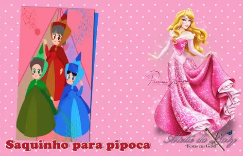 Saquinho para Pipoca - Bela Adormecida