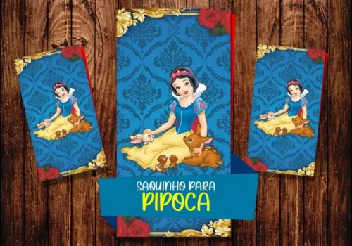Saquinho para Pipoca - Branca de Neve