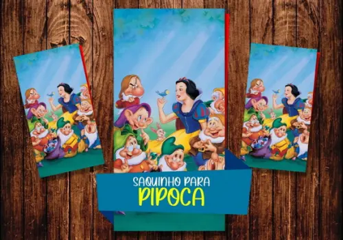 Saquinho para Pipoca - Branca de Neve