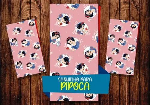 Saquinho para Pipoca - Branca de Neve